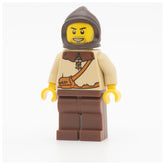 LEGO cas491 - Peasant (Male with Dark Brown Hood)
